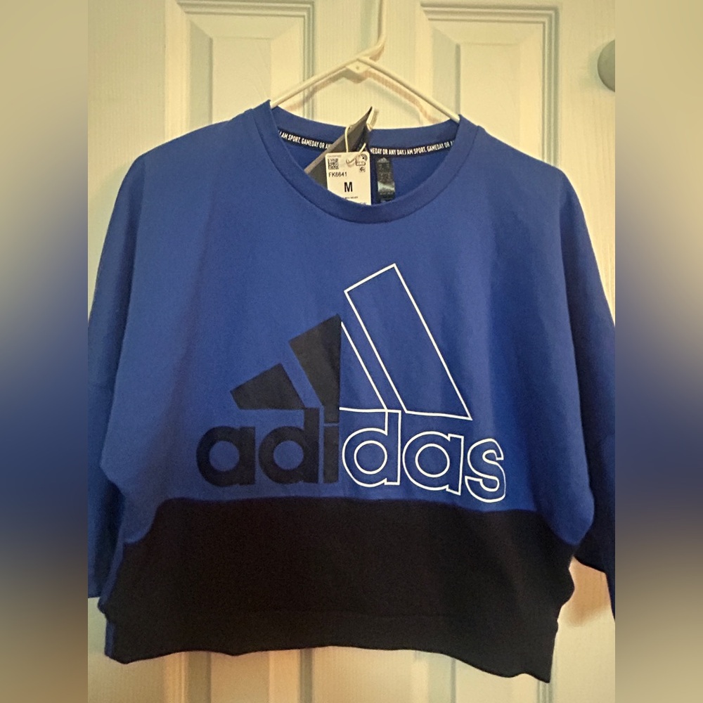 Adidas Blue and Black Shirt